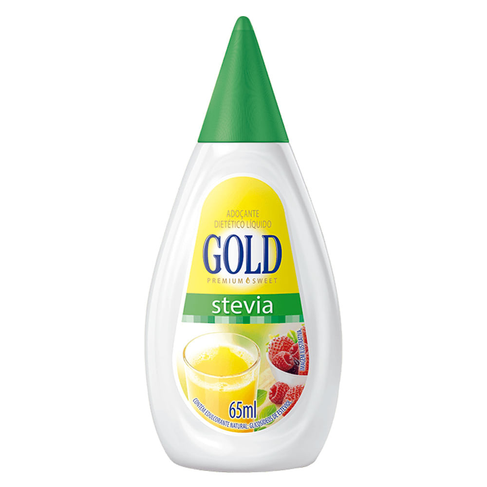 Adoçante Gold Premium Stevia 65ml em Oferta na Shopee