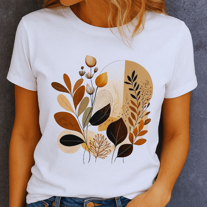 T-SHIRT BRANCA MINIMALISTA FEMININA CONFORT COM MANGA CURTA BLUSA CAMISETA BABY LOOK ESTAMPADA