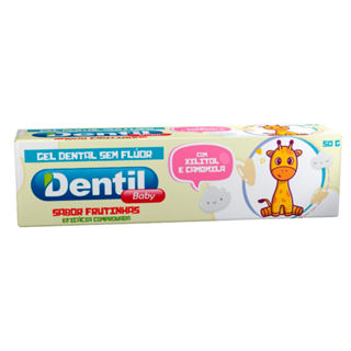 Gel Dental Dentil Baby Sabor Frutinhas com Xilitol e Camomila Sem Flúor 50g em Oferta na Shopee