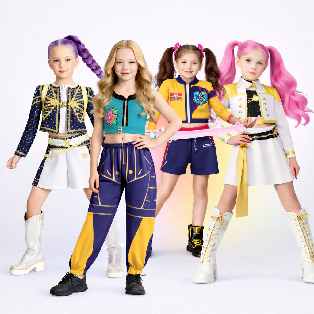 Fantasia Guerreiras Kpop Festa Pop Infantil Dança Palco Luxo Aniversario Mira Zoey em Oferta na Shopee