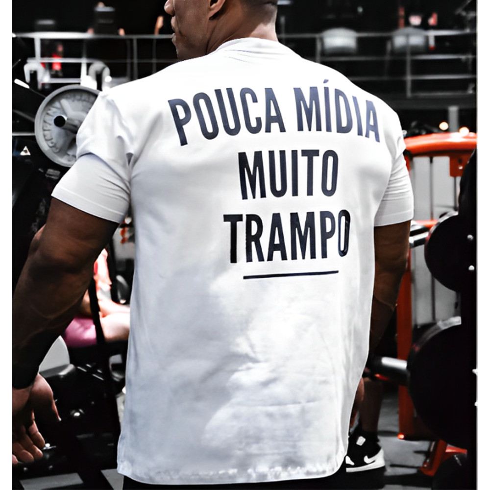 Camiseta Oversized Academia Camisa Frase Pouca Midia Confortavel Estilosa Premium Moda Malhação
