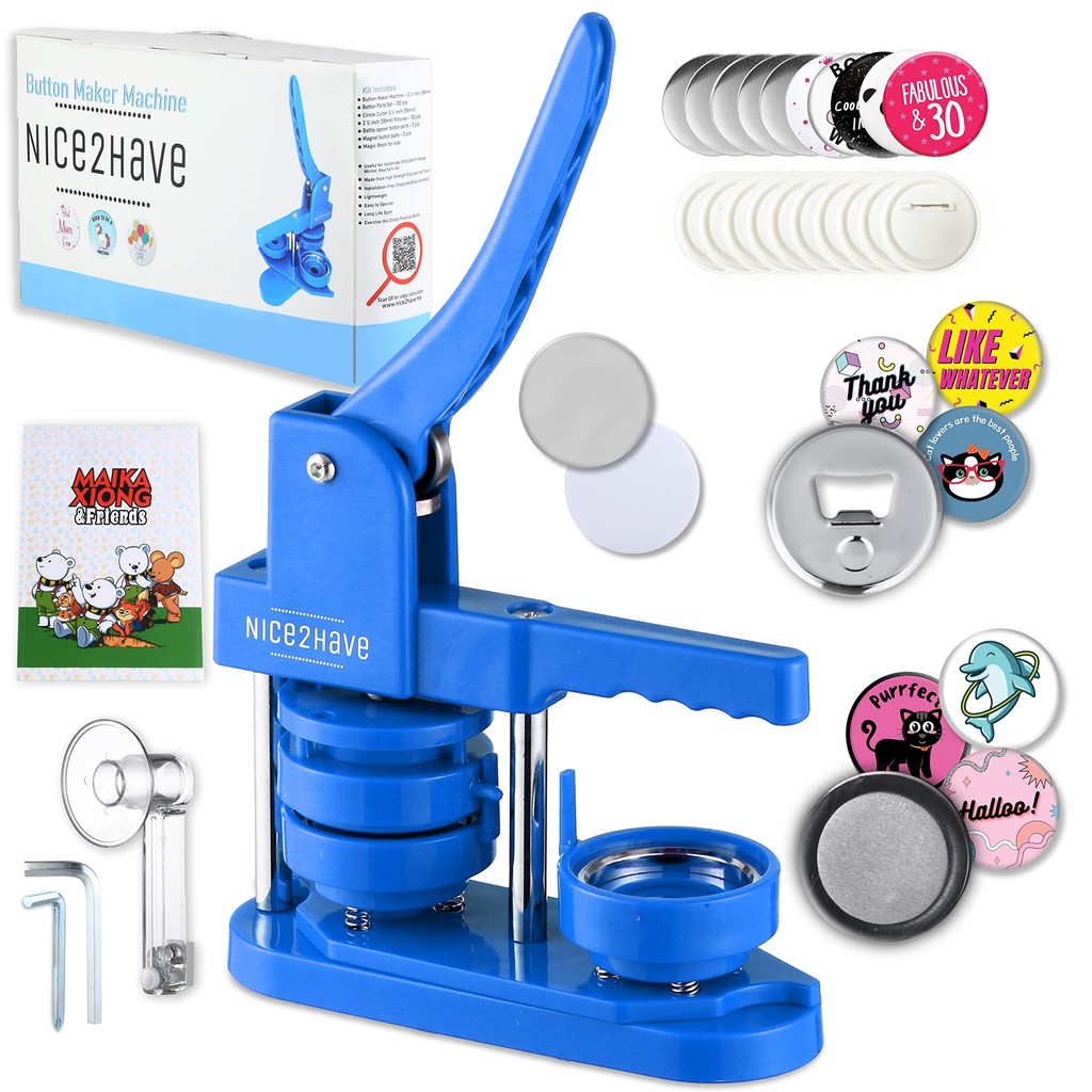 3 Kit Completo Máquina de Bottons 32/44/58mm com 100 Peças Cada – DIY Fácil e Divertido!