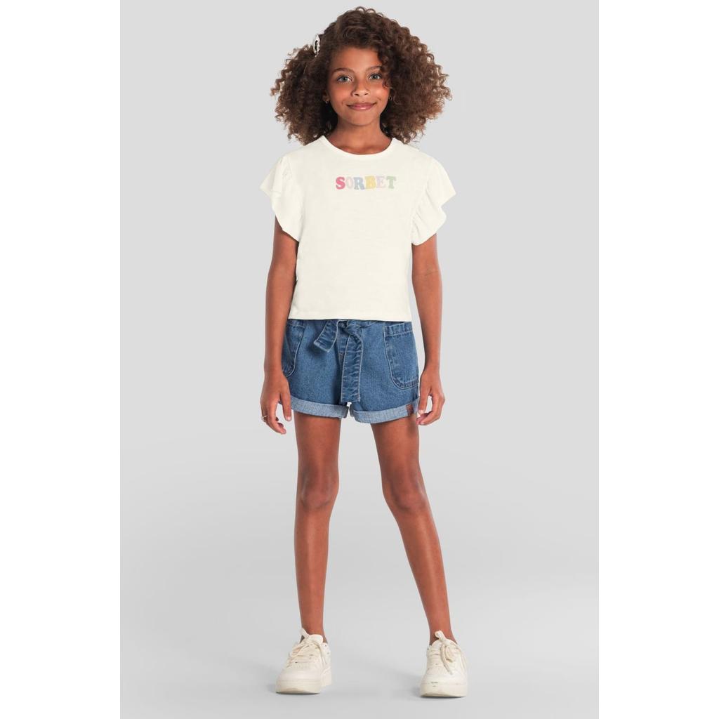 Blusa infantil menina em malha flamê Mundi em Oferta na Shopee
