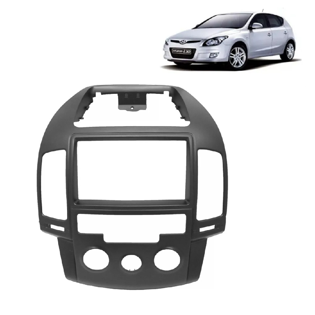 Moldura Painel Central Multimidia 7 Polegadas Hyundai I30 2009 a 2012 Ar Analogico Com Porta Treco