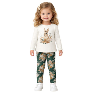 Conjunto Infantil Menina Inverno Blusa Coelho em Cotton Confortável Milon 2001488 em Oferta na Shopee