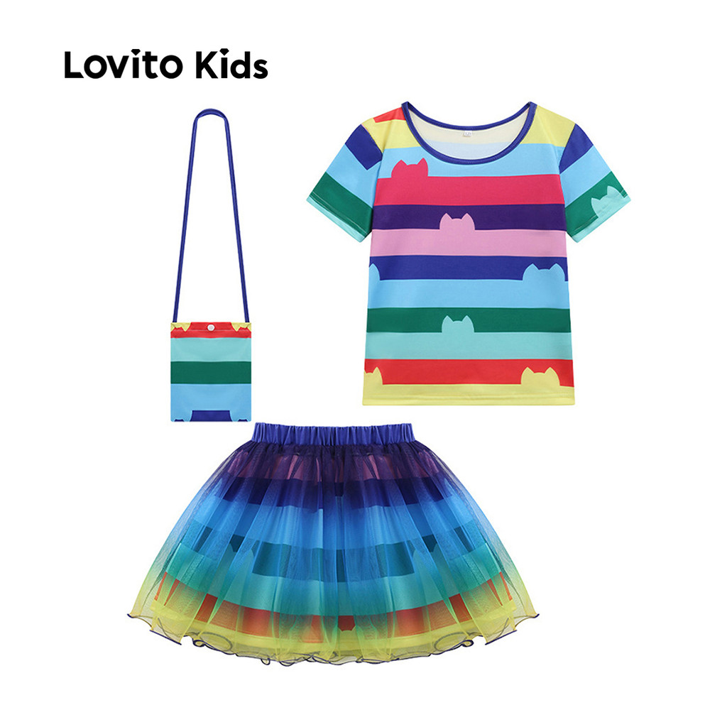 Lovito Kids Conjuntos de Saias Casuais para Menina Primavera/Verão LNL128162 em Oferta na Shopee