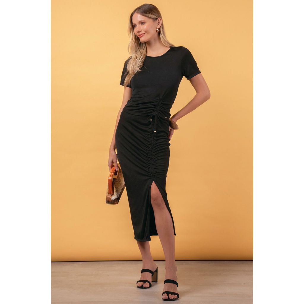 Saia Feminina com Regulador de Comprimento Marialícia Preto em Oferta na Shopee