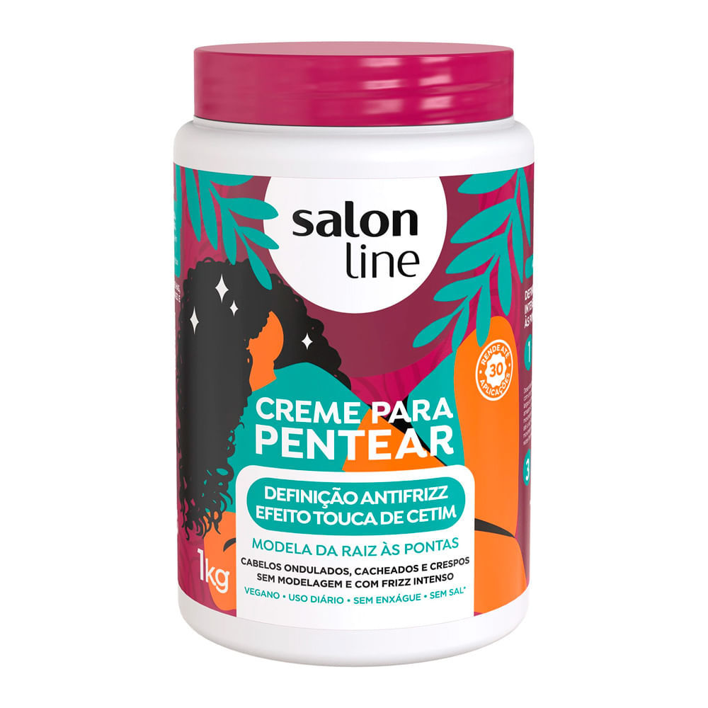Creme para Pentear Salon Line Definição Antifrizz Efeito Touca de Cetim 1kg em Oferta na Shopee