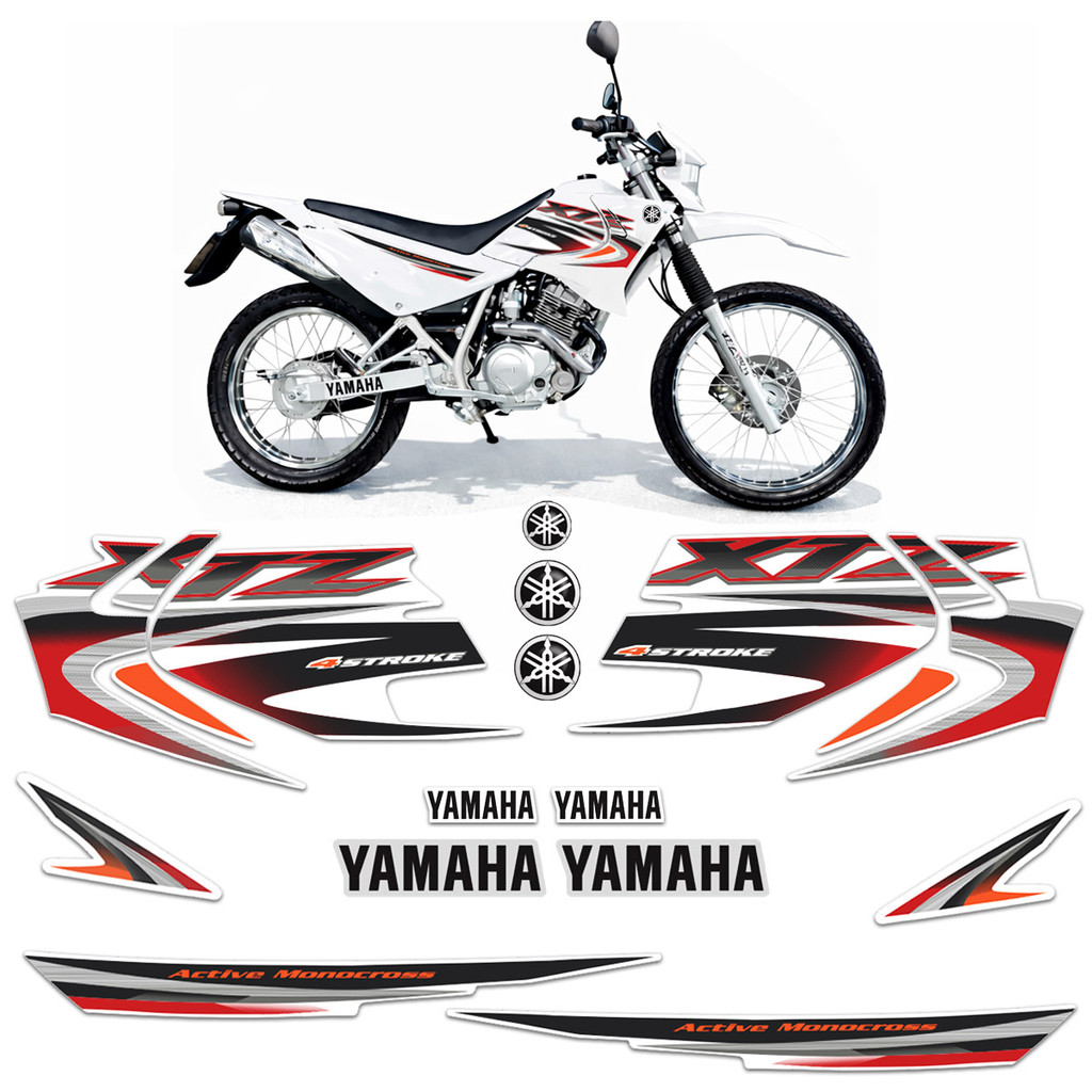 Kit Adesivos Para Yamaha Xtz 125 2005 Moto Branca + Emblemas