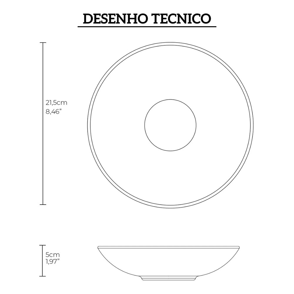 Prato Fundo Coup Stoneware New Mediterrâneo 600Ml Porto Brasil — imagem 2 de 2