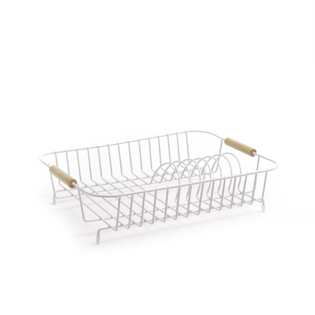 Escorredor de Pratos de Ferro E Madeira - Oikos