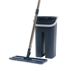 Mop flat com balde e esfregão de microfibra limpeza lava e seca - Tud