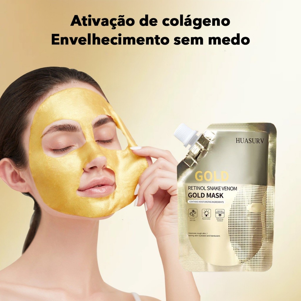 Máscara Peel-off Retinol Snake Venom Gold 100ml . Hidrata , Ilumina , Antienvelhecimento E Minimiza Os Poros