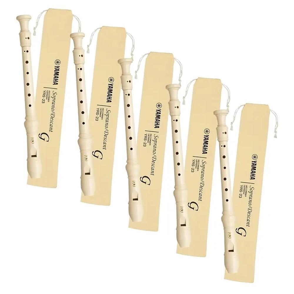 KIT 5 FLAUTAS DOCE GERMÂNICA SOPRANO YAMAHA YRS-23