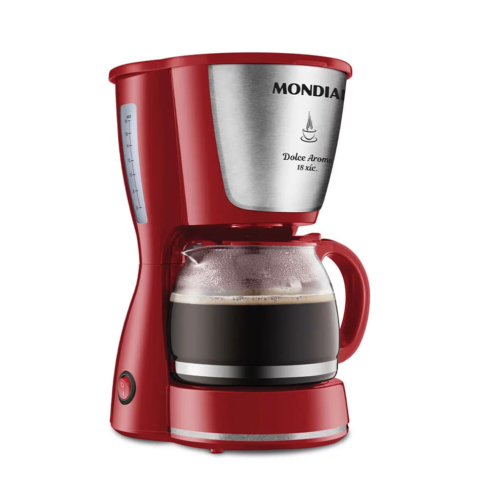 Cafeteira Elétrica com Porta Filtro Mondial Doce Arome Vermelha 18 Xícaras - 127V em Oferta na Shopee