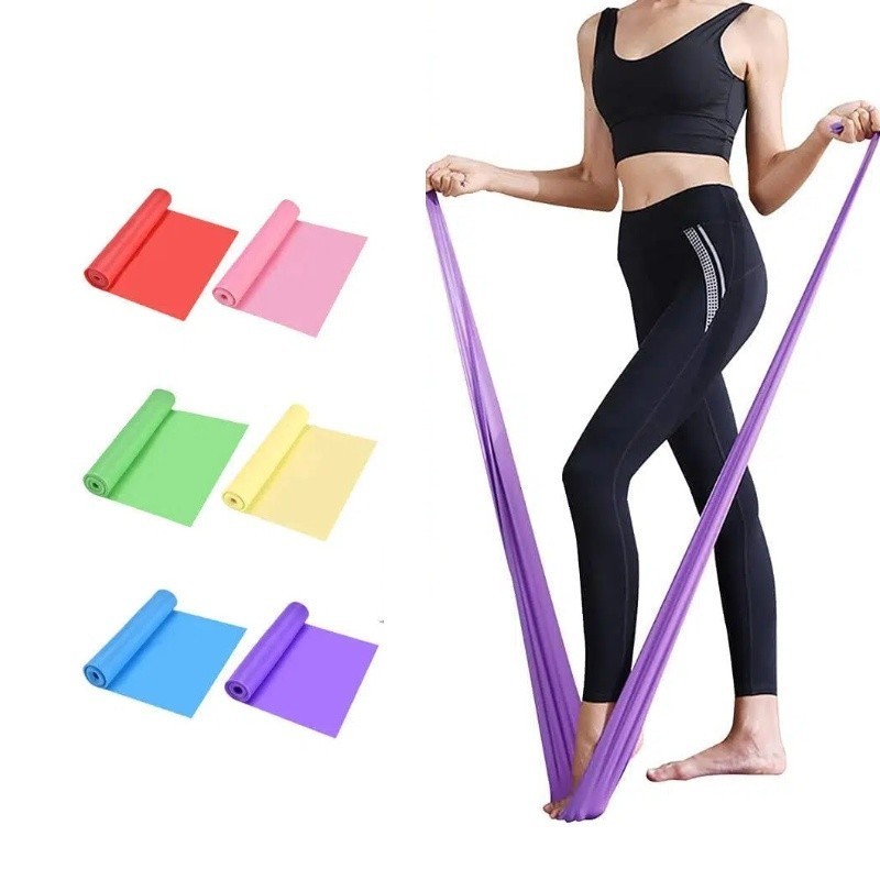 Kit 3 Faixa Elástica Thera Band 1,5m Espessura 0,35mm Para Exercícios/ Fisioterapia/ Pilates e Treino Funcional - WYL