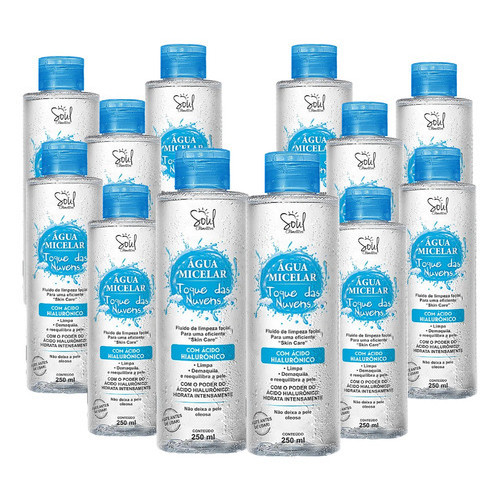 Kit 12x Água Micelar Demaquilante Toque Das Nuvens 250ml