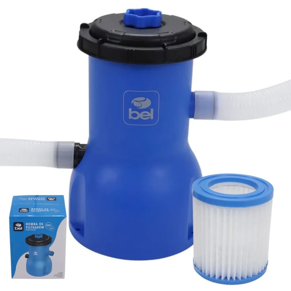 Bomba Filtrante para Piscina 2006 L/H 110v Filtro com Refil e Mangueira Bel