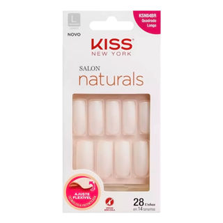 Unhas Postiças Kiss New York Salon Naturals Tamanho Quadrado Longo KSNO4BR com 28 Unidades em Oferta na Shopee