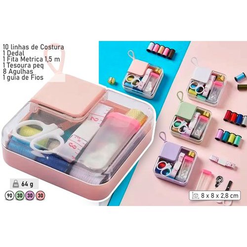 Kit Costura Completo Portatil Essentials Acessorios Remendo Conserto Roupa