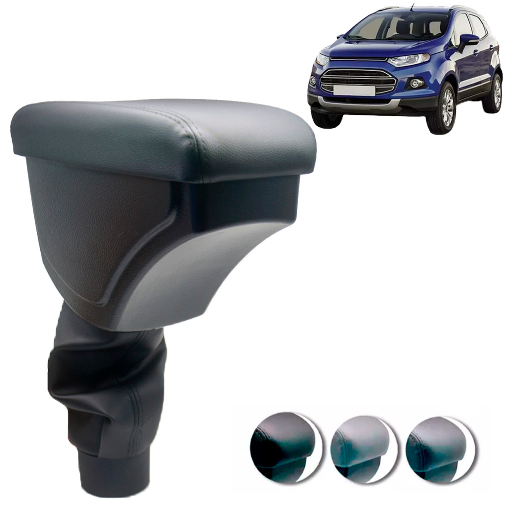 Encosto Descanso de Braço Apoio Ecosport 13 a 17 com Porta Objetos Eco Couro Encaixe Porta Copos