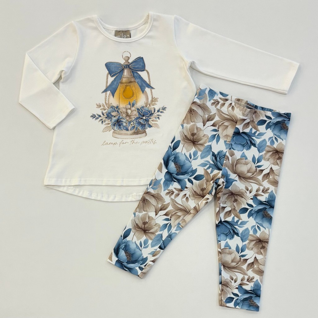 Conjunto Milon Infantil Menina Blusa e Legging Flor Inverno Moda Kids 2001483