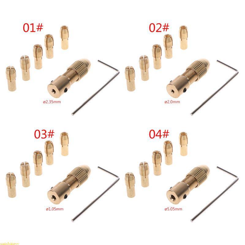 sunshineyy 7 Peças Conjunto 2 2 35 4 05 5 05mm Eixo Do Motor Elétrico Mandril Braçadeira Fixação 0 5-3