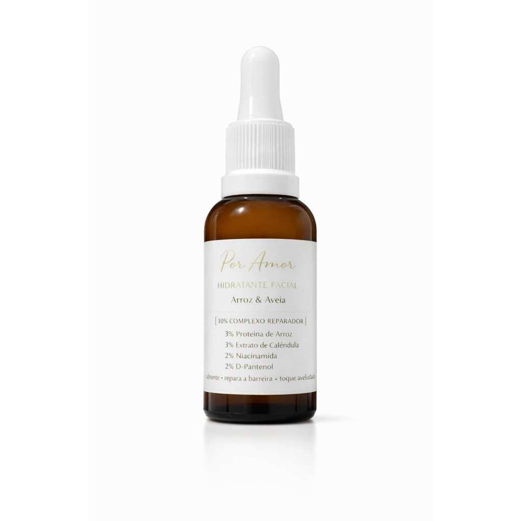 Hidratante Facial Calmante Peles Sensíveis Clareador Natural Arroz & Aveia – Por Amor