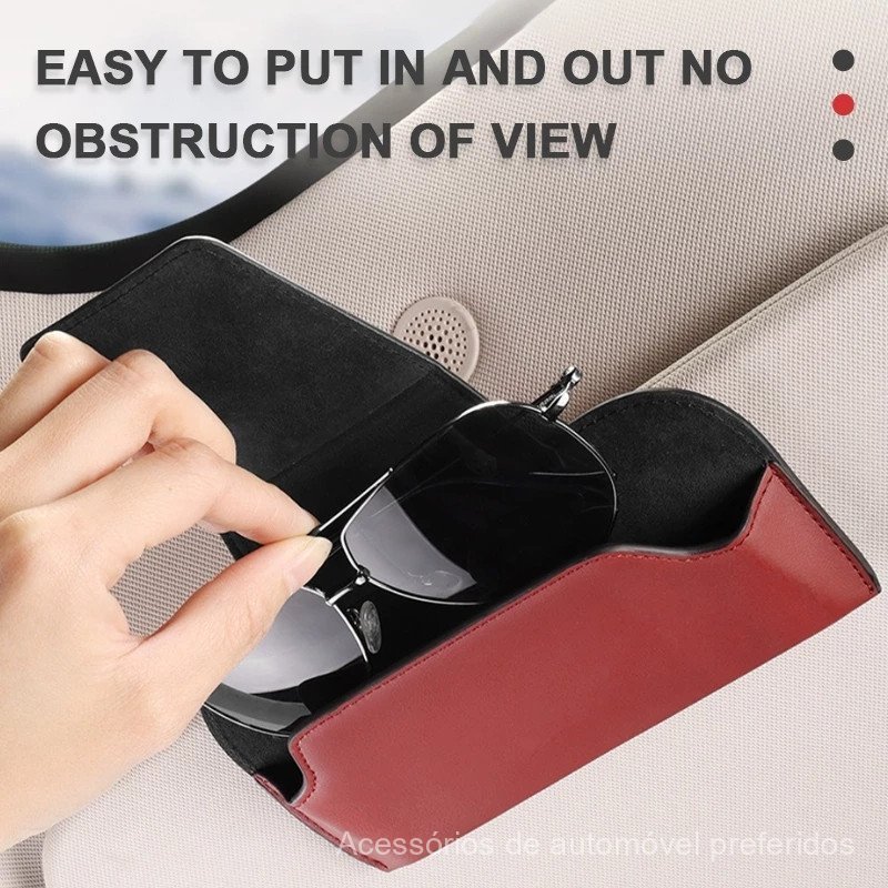 Estojo para Óculos de Sol, Suporte para Bilhetes para Visor Solar de Carro, Armazenamento Multifuncional para Interior d