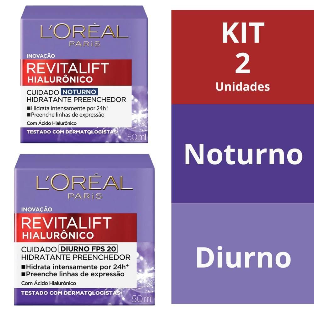 Kit L'Oréal Revitalift Hialurônico Noturno + Diurno 49g cada