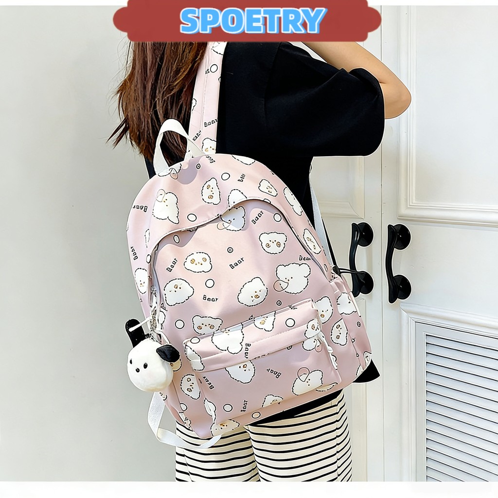 Mochila Escolar Feminina Estilo Coreano Fofa Grande Capacidade Escolar Juvenil para Escola Faculdade Dia a Dia