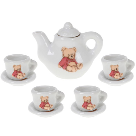 Brinquedo Meninas Mini Café Porcelana Decoração Floral Bule Xícara Pires