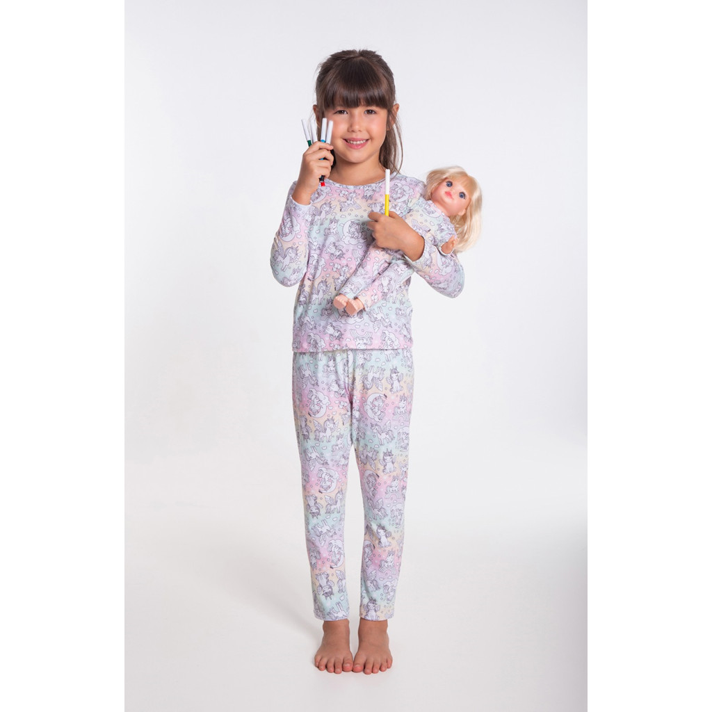 Pijama Unicórnios Colorê Marthiê
