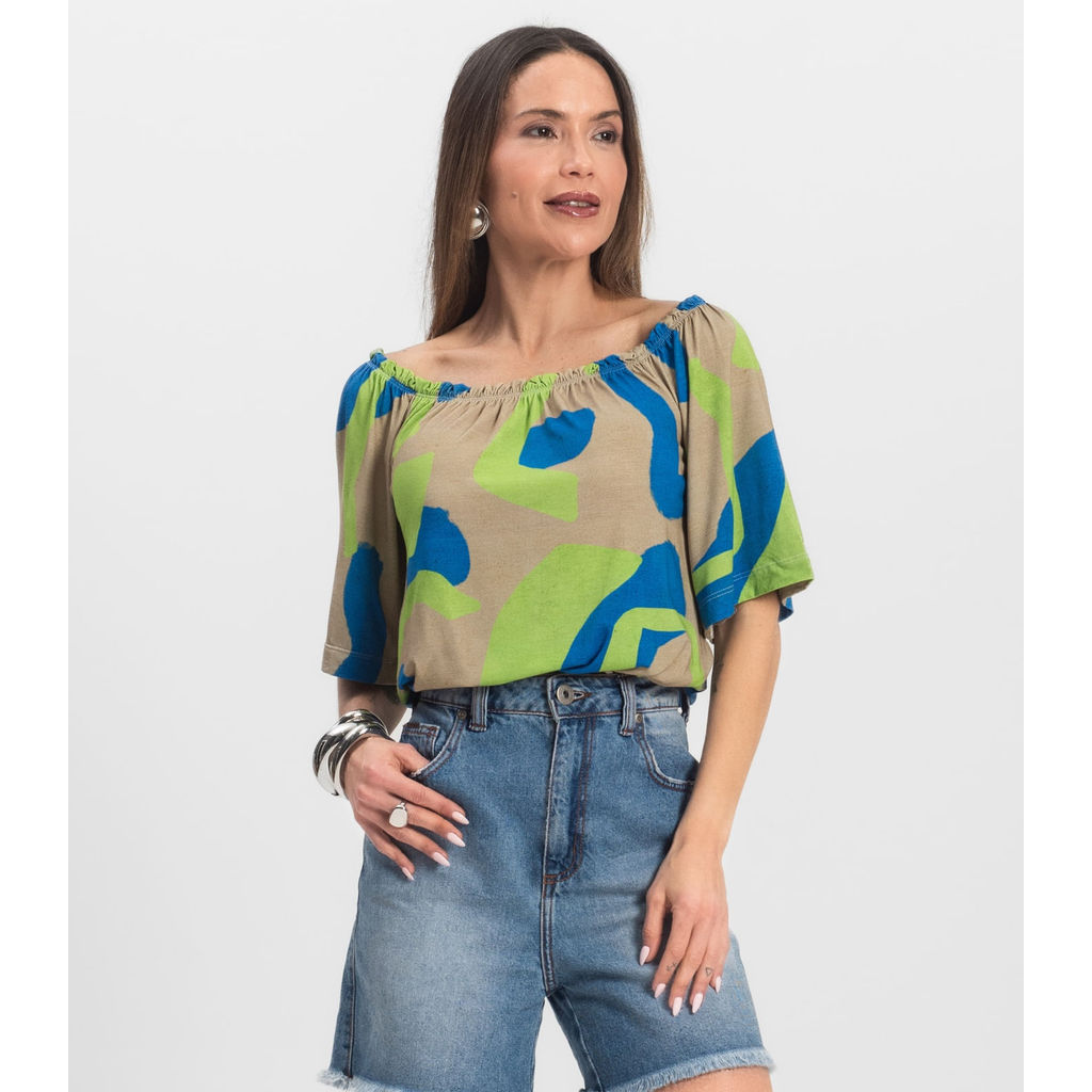 Blusa Feminina Ciganinha Infinita Cor Azul
