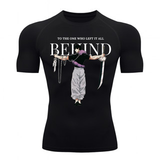Camisa Compressão Proteção Uv 50+ Estampada Tecido Gelado Segunda Pele Manga Curta Jujutsu Kaisen Toji Zenin Behind em Oferta na Shopee