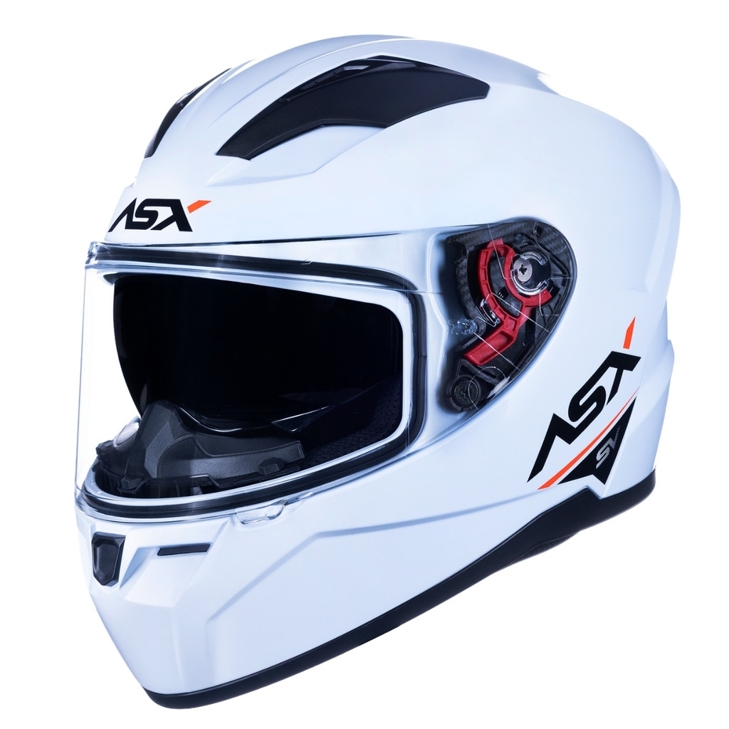 Imagem Capacete Moto Integral Fechado ASX City Sv Solid Com Óculos Solar Interno Branco Brilho