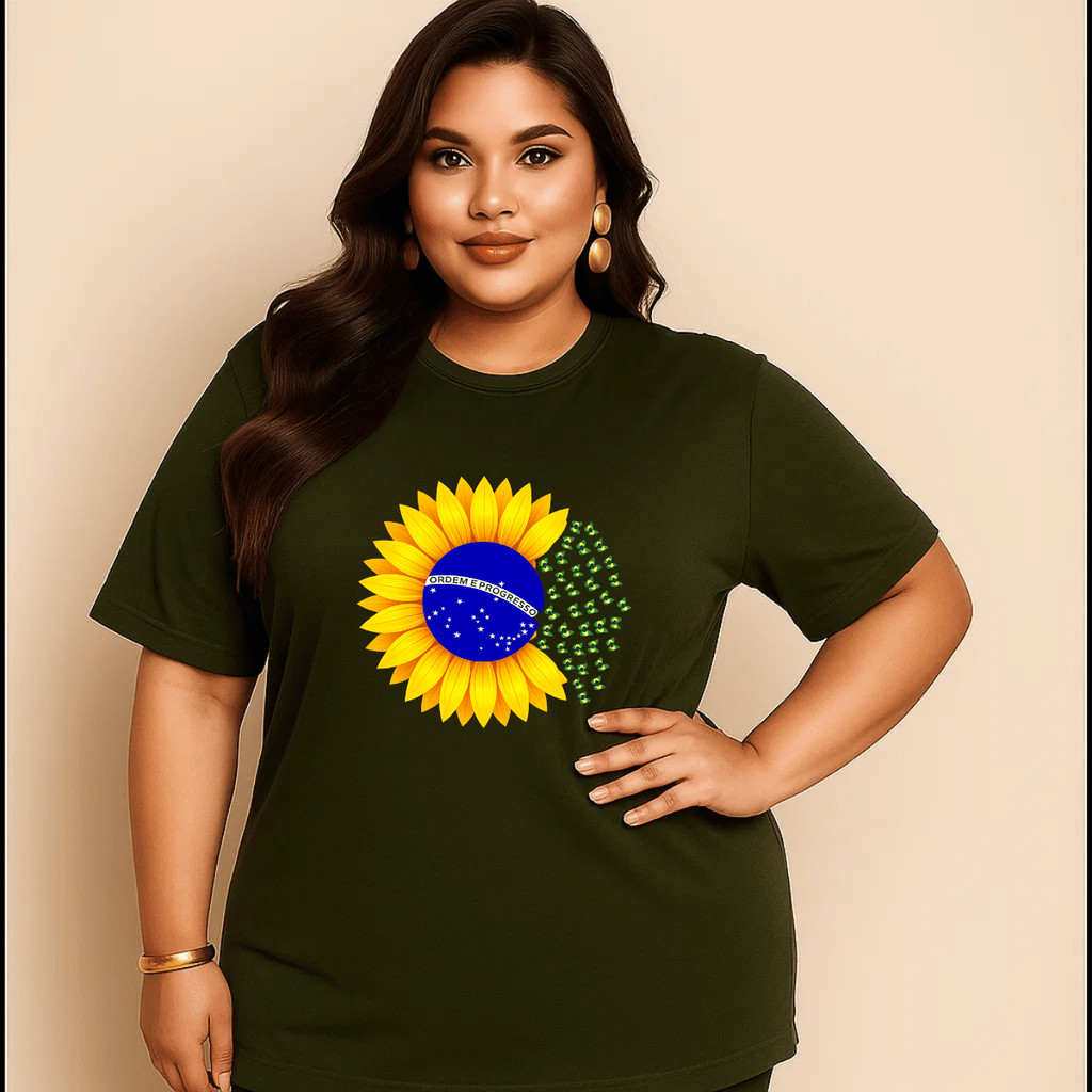 Camiseta Plus Size Feminina Estampada Do P Ao G5 Academia Treino 100% Algodão Premium Verão