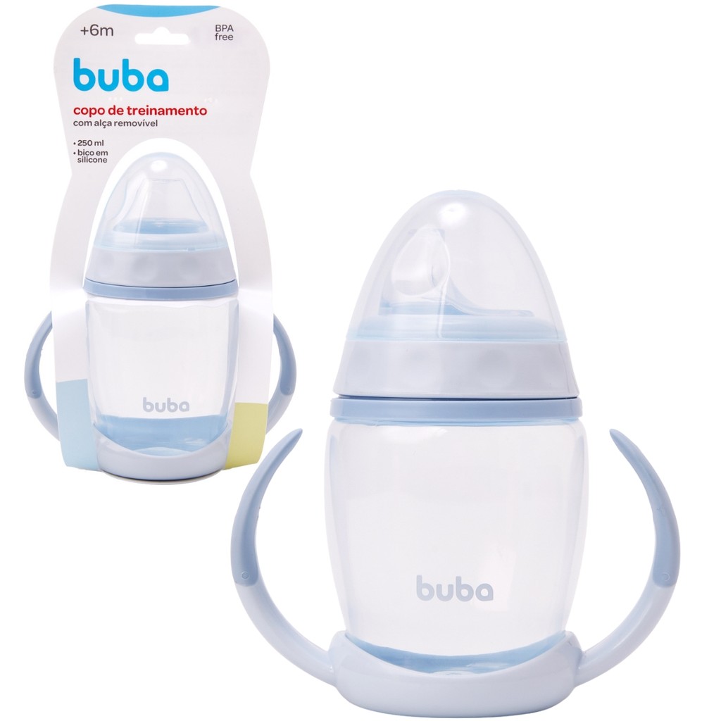 Copo Infantil Azul Com Alça Removível 22342 - Buba