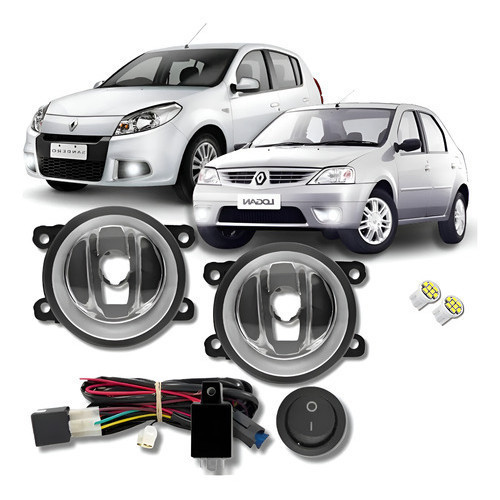 Kit Farol Milha Renault Logan 2007 2008 2009 2010 2011 2012 em Oferta na Shopee