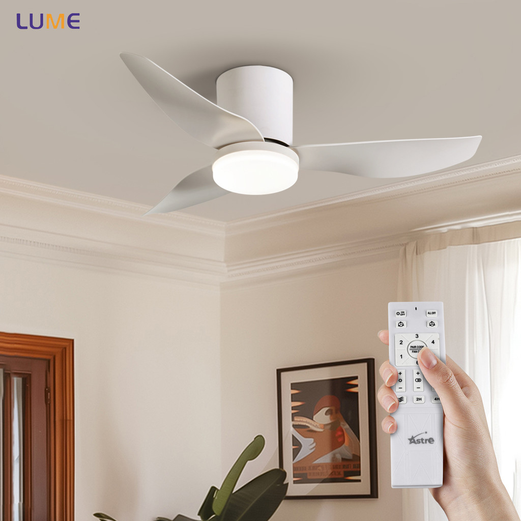Ventilador de Teto Moderno com Luz LED Timer Remoto 3 Tons 6 Velocidades Bivolt Muito silenciosa