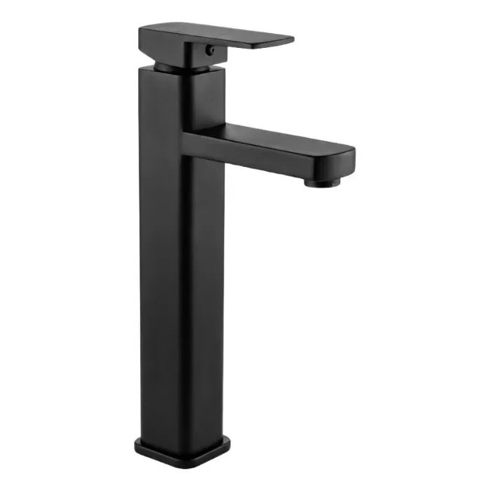 Torneira Banheiro Monocomando Preto Fosco Black Quente Frio Em Metal Inox Para Cuba Sobrepor Bancada Lavabo Bica Alta ME