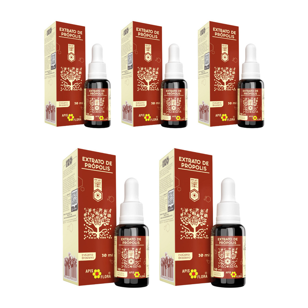 Kit com 5 Extrato de Própolis 30ml - Apis Flora