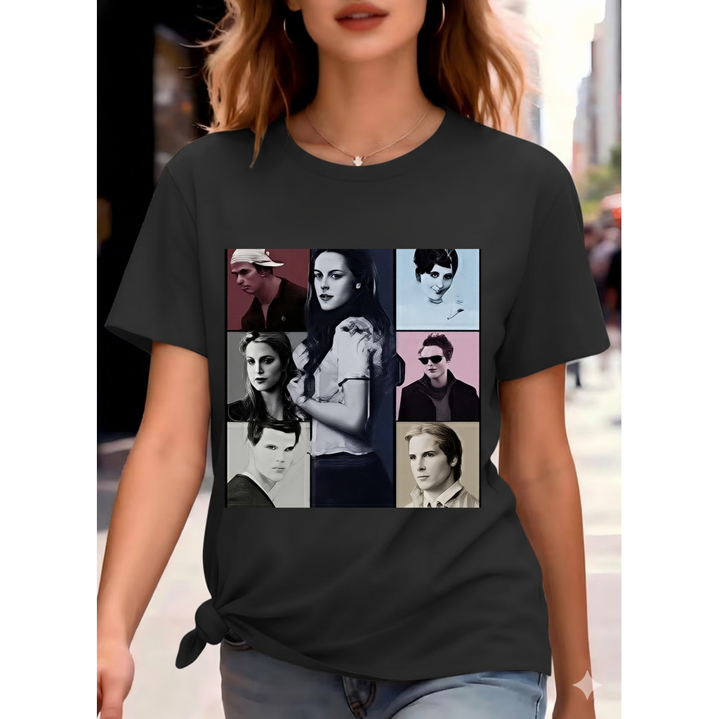 Camiseta Unissex Oversized Plus Size Feminina Masculina Poster Decorativo Da Saga Twilight - Personagens Iconicos - Artí
