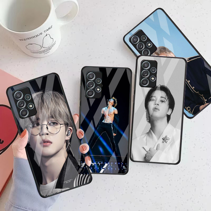 Jimin 11 Caso De Telefone Vidro Para Samsung Galaxy A16 A15 A25 A35 A55 A53 A54 A34 A14 A32 A52 4G 5G Capa A56 A54