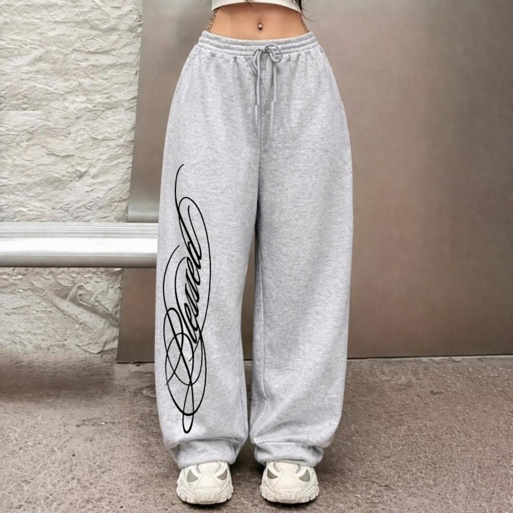 Calça Wed Leg Moletom Baddy Streetwear Blessed Tendência Y2k Despojada Algodão Premium Unissex Caimento Perfeito