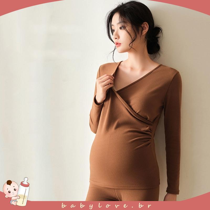 BABYLOVE Pijamas Para Maternidade, Grávidas, Roupa Dormir Amamentação Fácil, Amigável À Pele