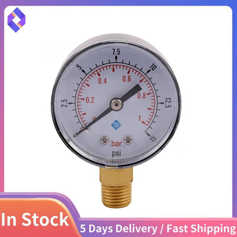 0-1bar 50mm Medidor De Pressão De Água 1/4 Polegada NPT Rosca Manômetro-50-15psi