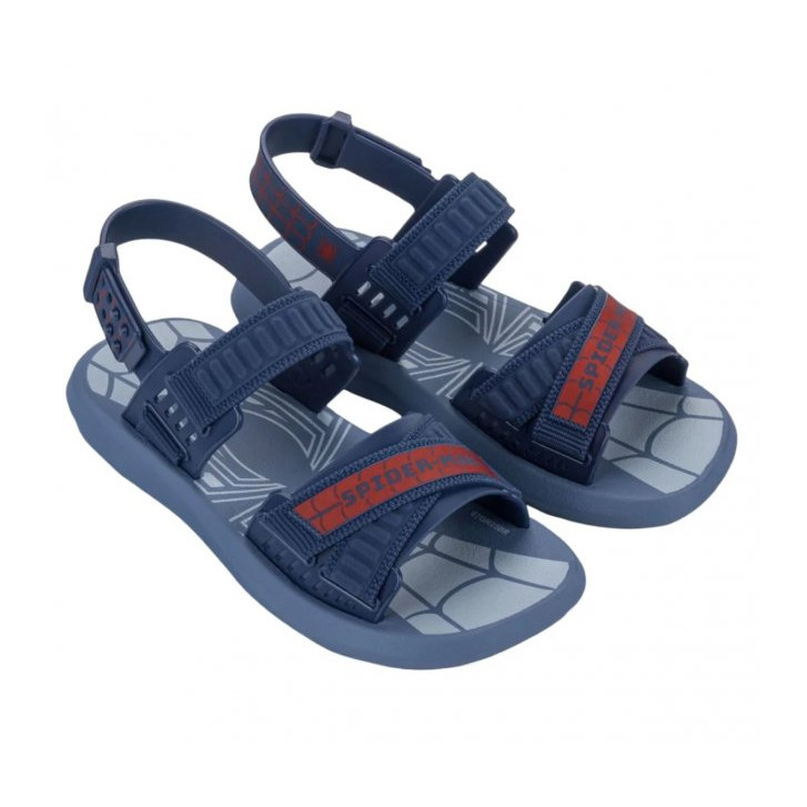 Sandália Menino Azul do Homem-Aranha com Velcro Duplo Grendene