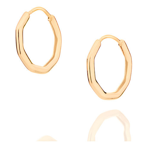 Imagem Brinco Rommanel Argola Geométrica Banhado A Ouro - 526658