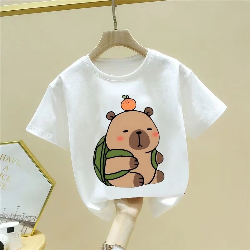 Meninas verão novo estilo camiseta crianças puro algodão meninos meninas crianças de manga curta topos dos desenhos anim